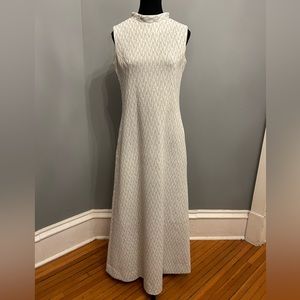 Vintage Silver and White Long Dress, size S
